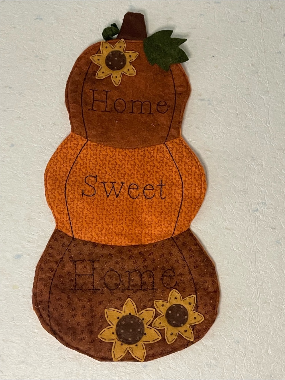 Autumn Pumpkin 'Home Sweet Home' Wall Hanging - Orange & Brown